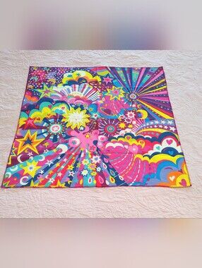 Lush Knot Scarf Bandana Sun Moon Stars Celestial Summer Bright Colorful 28"X28"